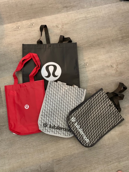 lululemon athletica Handbags - Lululemon Reusable Tote Set - Black, Red, Gray